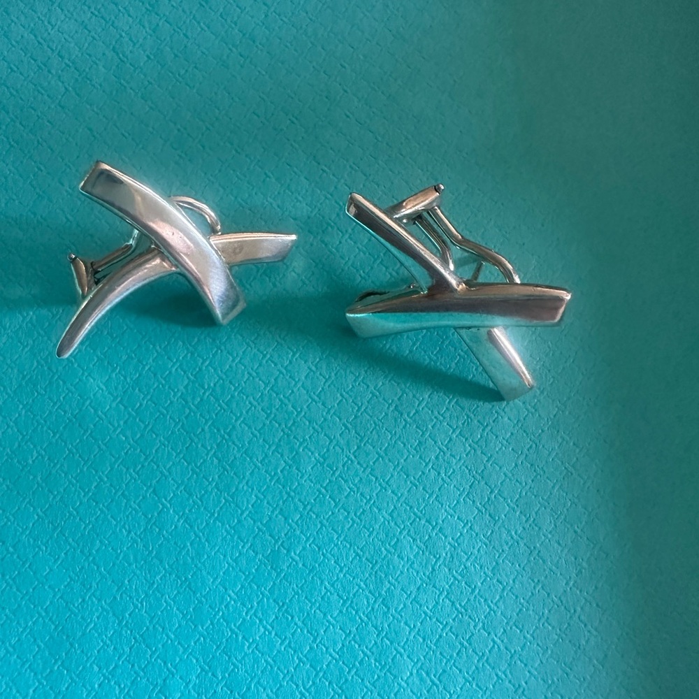 Tiffany & Co. Paloma Picasso Graffiti X Sterling Silver Earrings